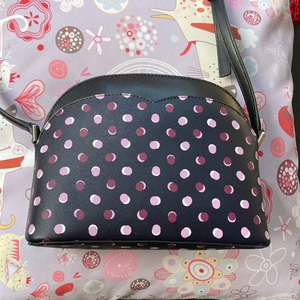 Kate Spade Payton Dome Crossbody with Fiesta Dot Black Multi